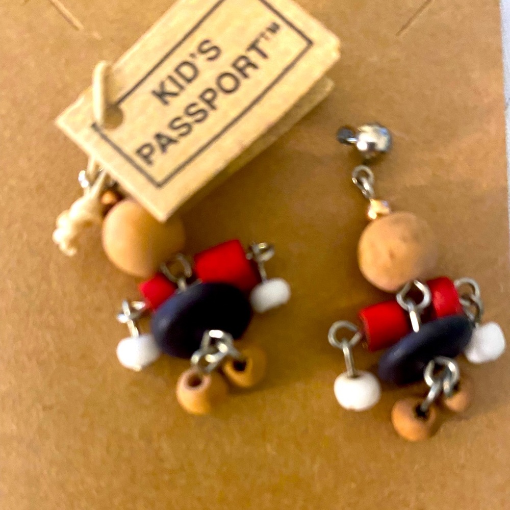 Cute wooden kid earrings